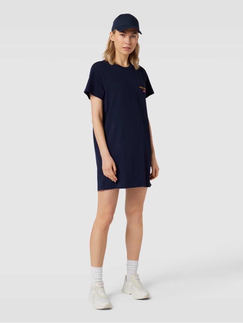 Polo Sport Ralph Lauren Cotton Jersey T-Shirt Dress Mini Short-Sleeve Navy Blue